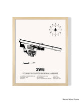 Detailed Airport Map of St. Mary's County Regional Airport (2W6) in White with a Natural Frame