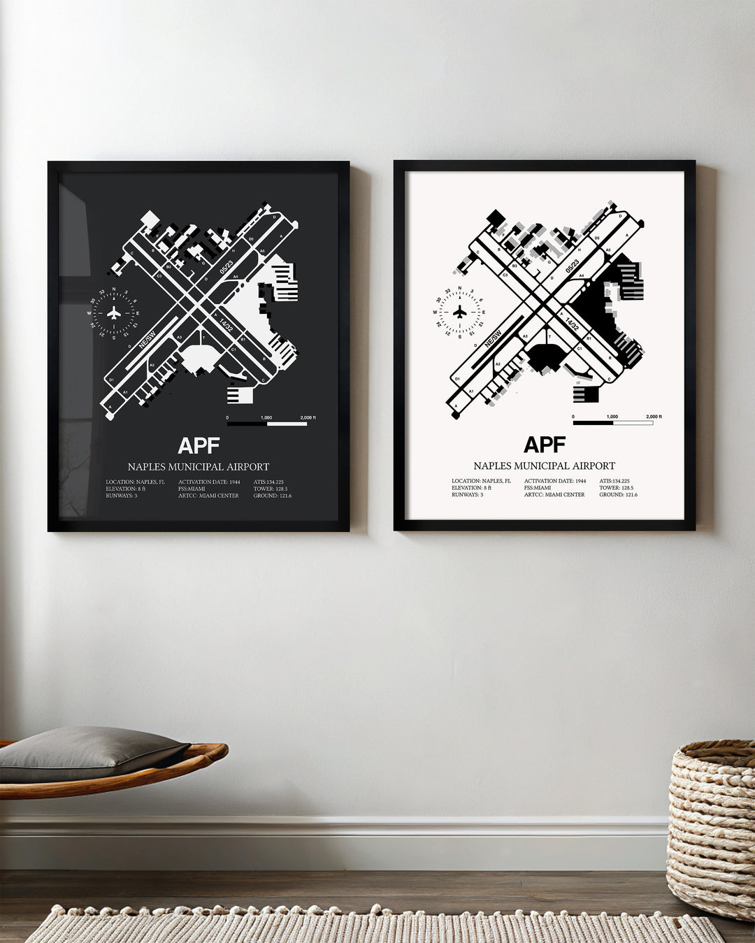 APF Airport Map, Naples Municipal Airport Print