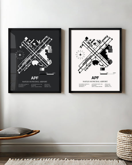 APF Airport Map, Naples Municipal Airport Print