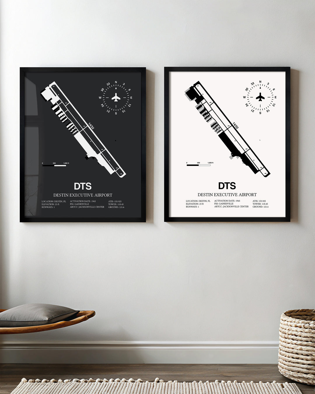DTS Airport Map, Destin Executive Airport Print