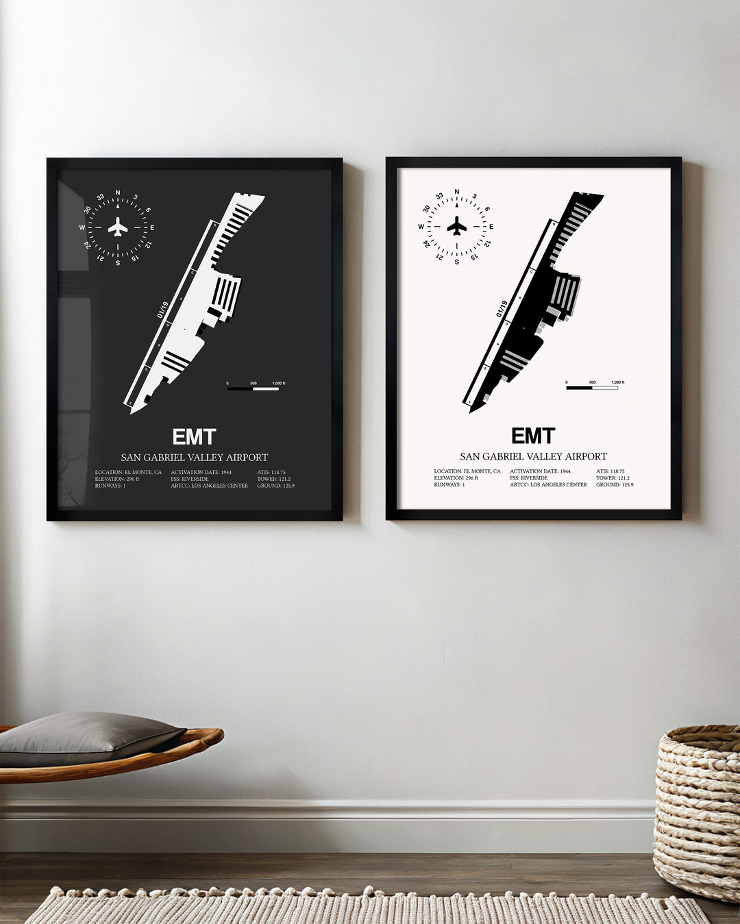 EMT Airport Map, San Gabriel Valley Airport Print