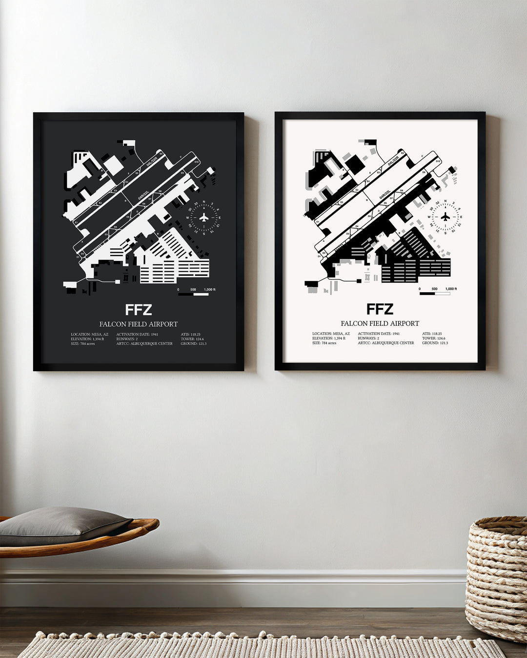 FCI Airport Map, Richmond Executive-Chesterfield County Airport Print