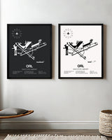 ORL Airport Map, Executive Airport Print