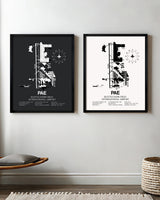 PAE Airport Map, Seattle Paine Field International Airport Print