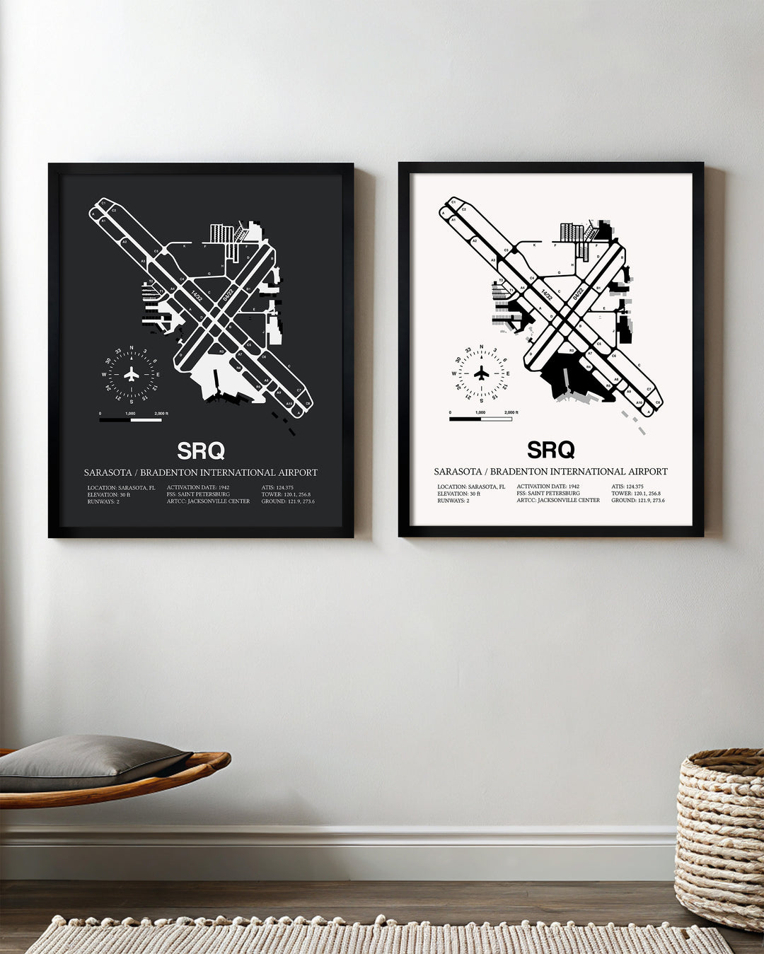 SRQ Airport Map, Sarasota / Bradenton International Airport Print