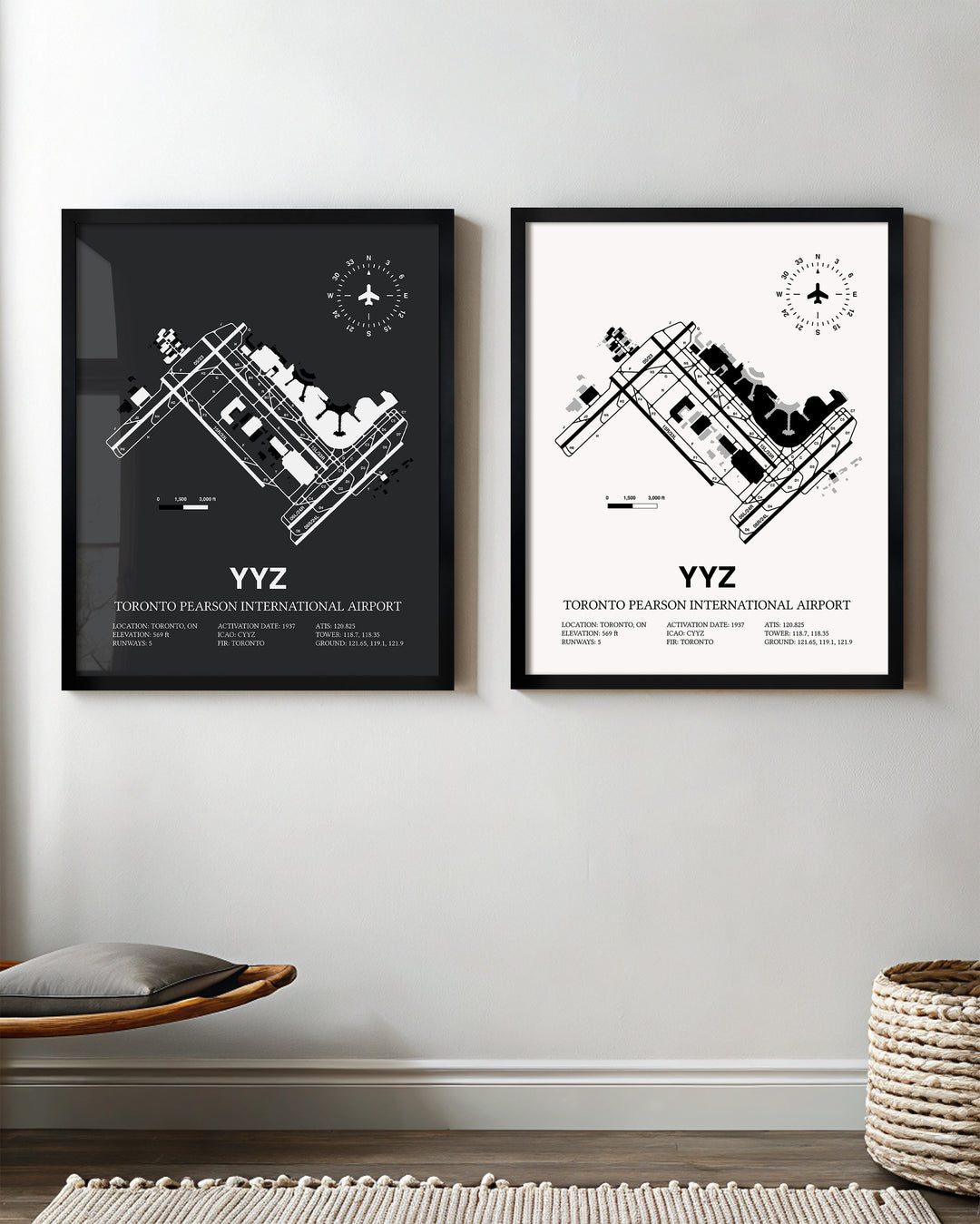 YYZ Airport Map, Estevan Airport Print