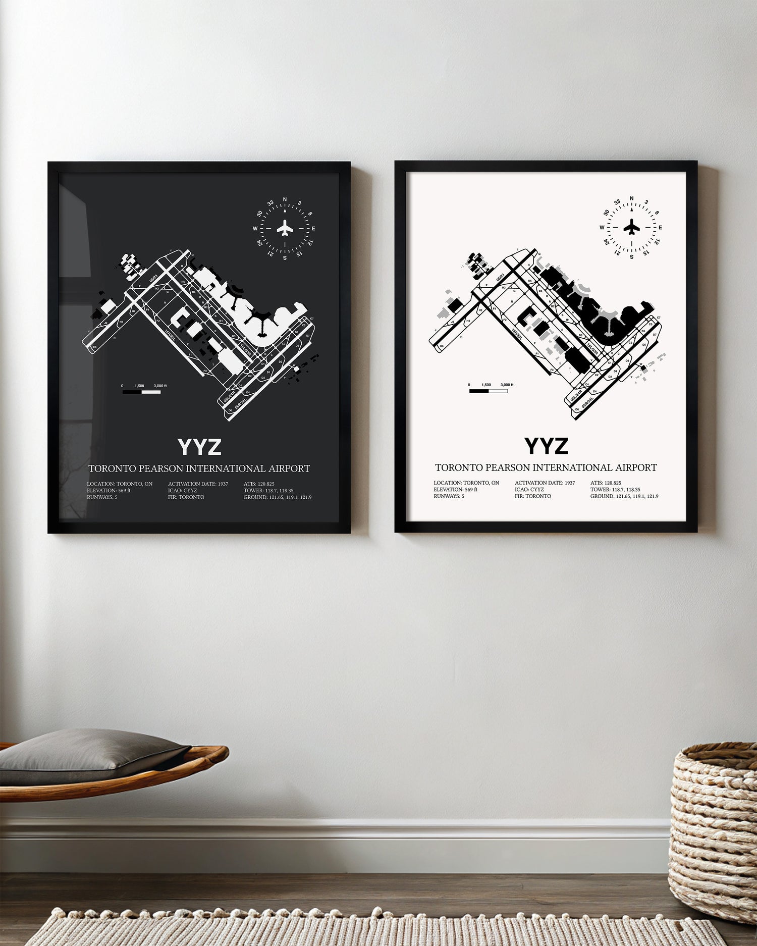 YYZ Airport Map, Estevan Airport Print