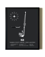 Unframed Warren County Airport / John Lane Field map print poster