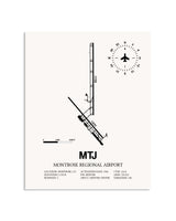 Gray Montrose Regional Airport framed poster displayed in an airplane hangar