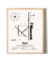 Salina Regional Airport framed wall art in white frame