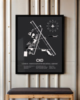 Frame color options for Conroe / North Houston Regional Airport Wall Art