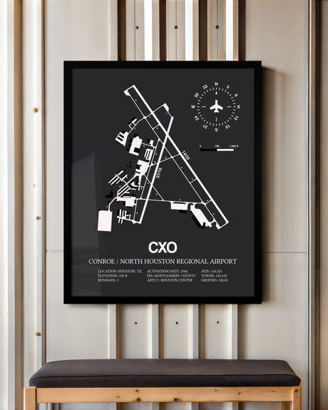 Frame color options for Conroe / North Houston Regional Airport Wall Art