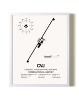 General Mariano Matamoros International Airport airport map poster in oak frame