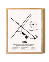 Elkins-Randolph County Airport-Jennings Randolph Field framed print in natural wood frame