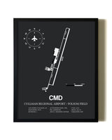 Unframed Cullman Regional Airport / Folsom Field map print poster