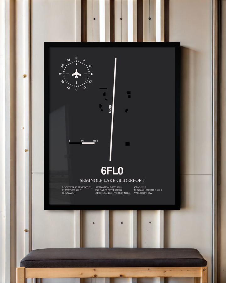 Frame color options for Seminole Lake Gliderport Wall Art