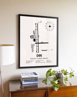 Dupont / Lapeer Airport aviation wall décor in black wood frame