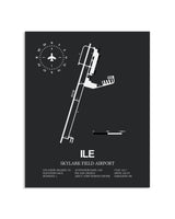 Gray Framed Skylark Field Airport layout wall art poster