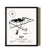 Framed Capital City Airport wall art poster in black frame