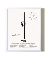 Panhandle-Carson County Airport airport map poster in oak frame