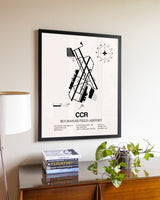 Buchanan Field aviation wall décor in black wood frame