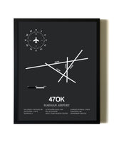 Unframed Harman Airport map print poster