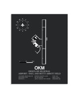 Gray Framed Okmulgee Regional Airport / Paul And Betty Abbott Field layout wall art poster