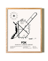 Francis S. Gabreski Airport framed print in natural wood frame