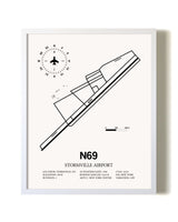 Stormville Airport airport map poster in oak frame