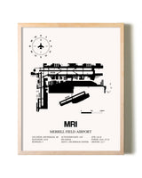 Merrill Field Airport framed wall art in white frame
