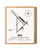 New Braunfels National Airport framed print in natural wood frame