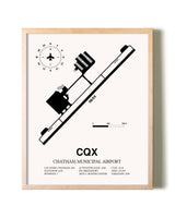 Chatham Municipal Airport framed wall art in white frame