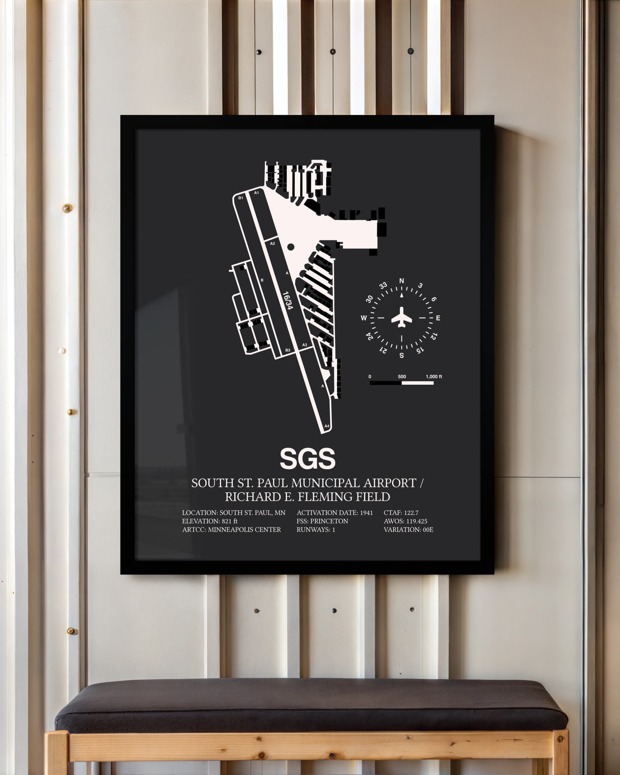 Frame color options for South St. Paul Municipal Airport / Richard E. Fleming Field Wall Art