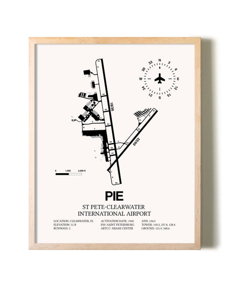 St. Pete-Clearwater International Airport framed wall art in white frame