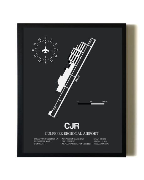 Unframed Culpeper Regional Airport map print poster