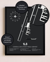General Dick Stout Field Airport poster size comparison chart