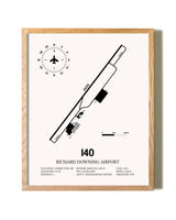 Richard Downing Airport framed print in natural wood frame