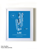 Los Angeles International Airport framed wall art in white frame with mat
