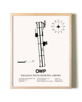 William R. Pogue Municipal Airport framed wall art in white frame