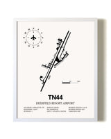 Deerfield Resort Airport airport map poster in oak frame