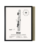 Framed Pryor Field Regional Airport wall art poster in black frame