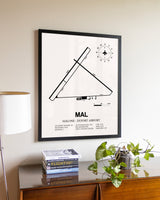 Malone-Dufort Airport aviation wall décor in black wood frame