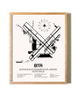 Baton Rouge Metropolitan Airport (Ryan Field) framed print in natural wood frame