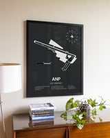 Gray Framed Lee Airport wall art poster in black frame