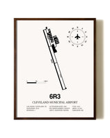 Cleveland Municipal Airport aviation print in walnut frame