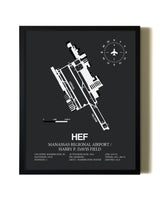 Unframed Manassas Regional Airport / Harry P. Davis Field map print poster