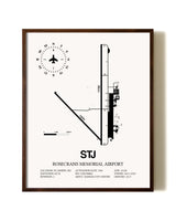 Rosecrans Memorial Airport aviation print in walnut frame