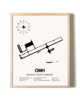 Orange County Airport framed wall art in white frame