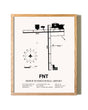 Bishop International Airport framed print in natural wood frame
