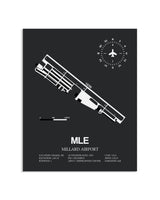 Gray Framed Millard Airport layout wall art poster